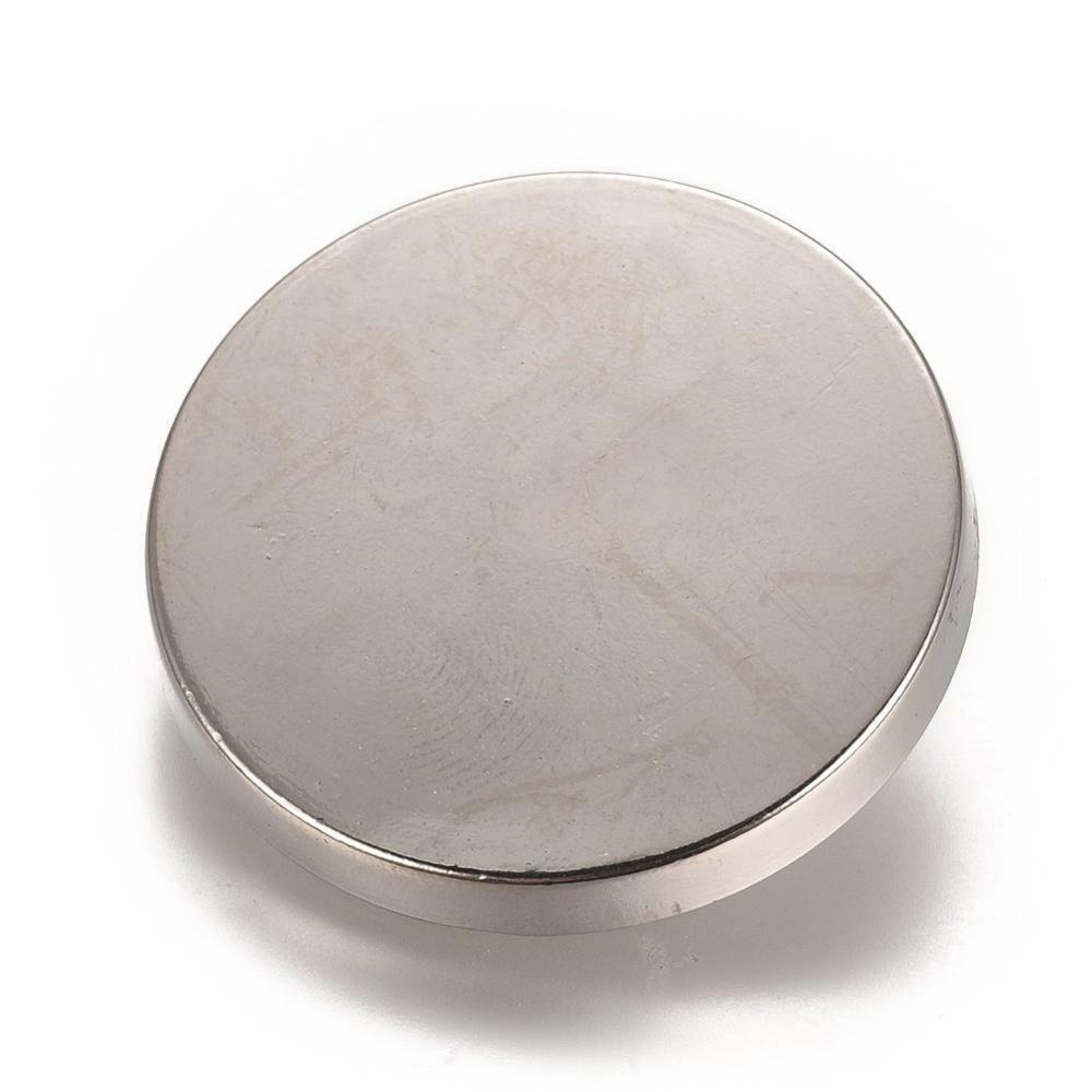 Extra Large Silver Finish Metal Buttons Shank 30mm in Diameter (1-1/2'' inch) -