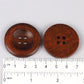 Large Dark Brown Wooden Button - 35mm - 1 3/8 inch - 4 hole - Wood Buttons (B21318)