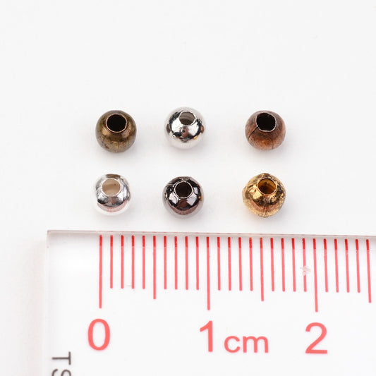 Spacer Beads - Approx. 950 pieces - Mixed Color Finish - 4mm - hole: 1.5mm - Gold, Silver, Gunmetal, Bronze, Copper (M-B))