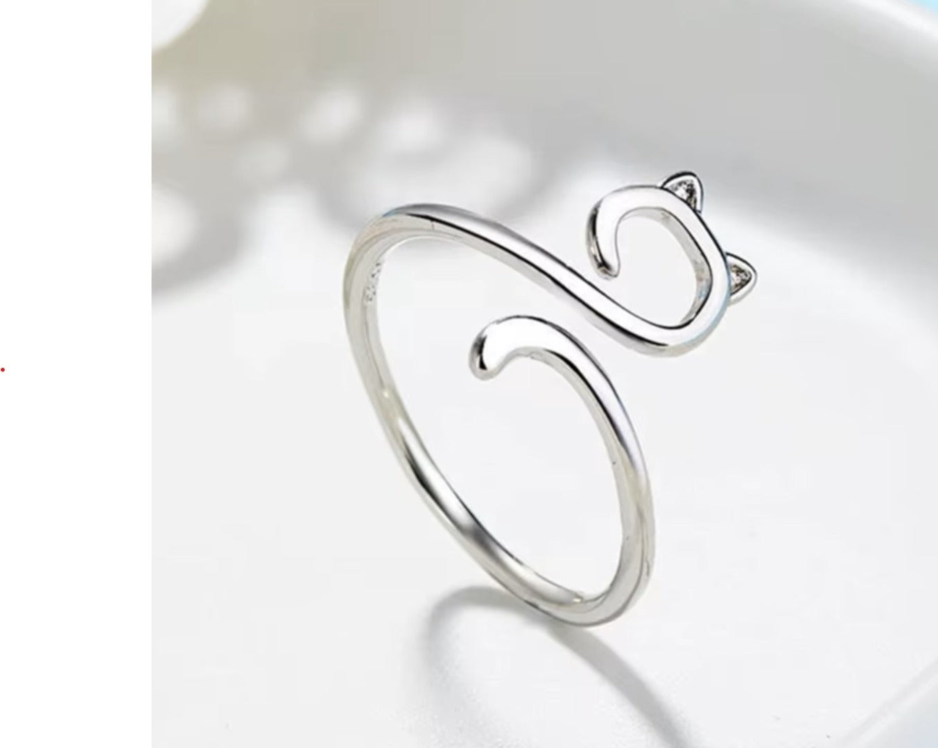 Knitting Adjustable Ring / Silver Tension Ring / Cat Design / Knitting Tool / Finger Yarn Guide / Gift for Knitters (859)