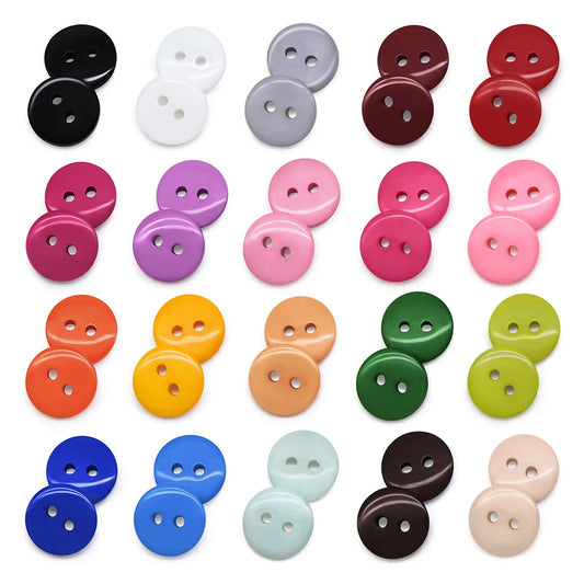 100pcs/lot Resin Button Round - 2 Holes - 9/10/11mm Small button for child - Multi colors for handmade DIY accessories