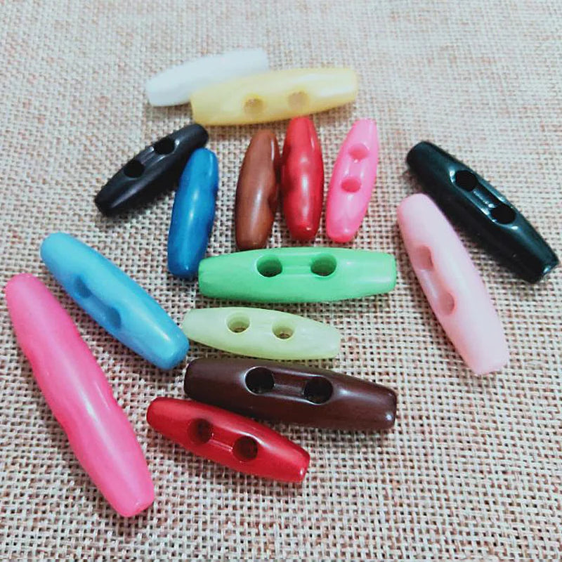 10PCS 30-50MM Oval Shape Resin Two Eye Button Toggle Buttons Sewing Craft DIY Accessory Coat Cloak Jacket Blazer Sweater Button