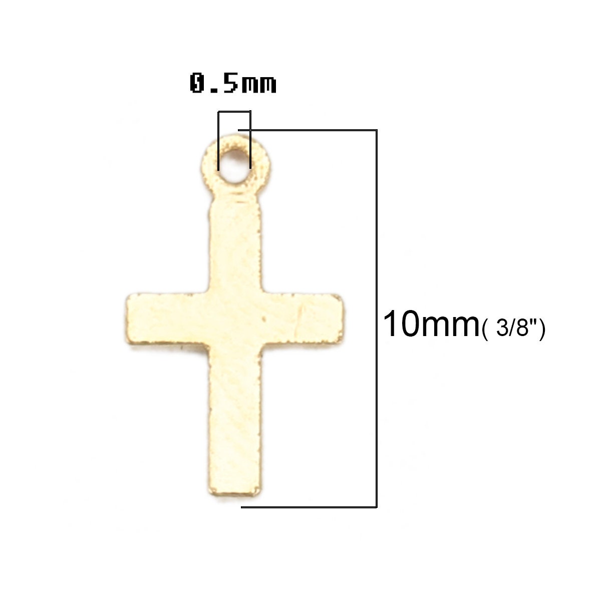 Gold Filled Cross Charms Pendants - 10mm x 6mm (3/8" x 1/4") - Lead and Nickel Safe - Metal Charm or Pendants (B0124271H)