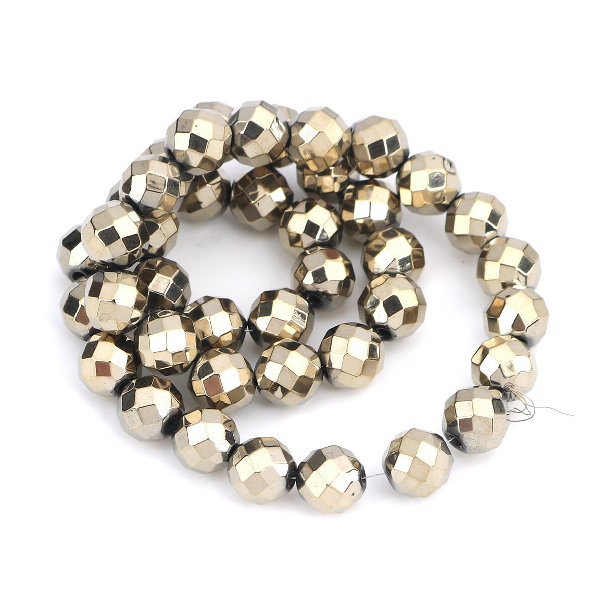 Spacer Beads (One Strand) - 10mm - Hematite - Faceted - Champagne Spacer Bead B0225485