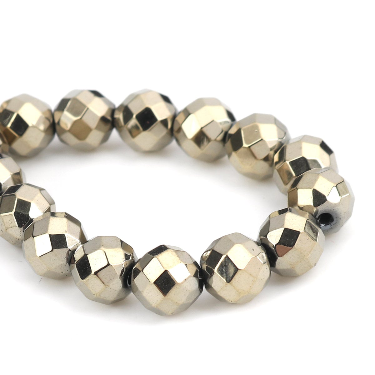 Spacer Beads (One Strand) - 10mm - Hematite - Faceted - Champagne Spacer Bead B0225485