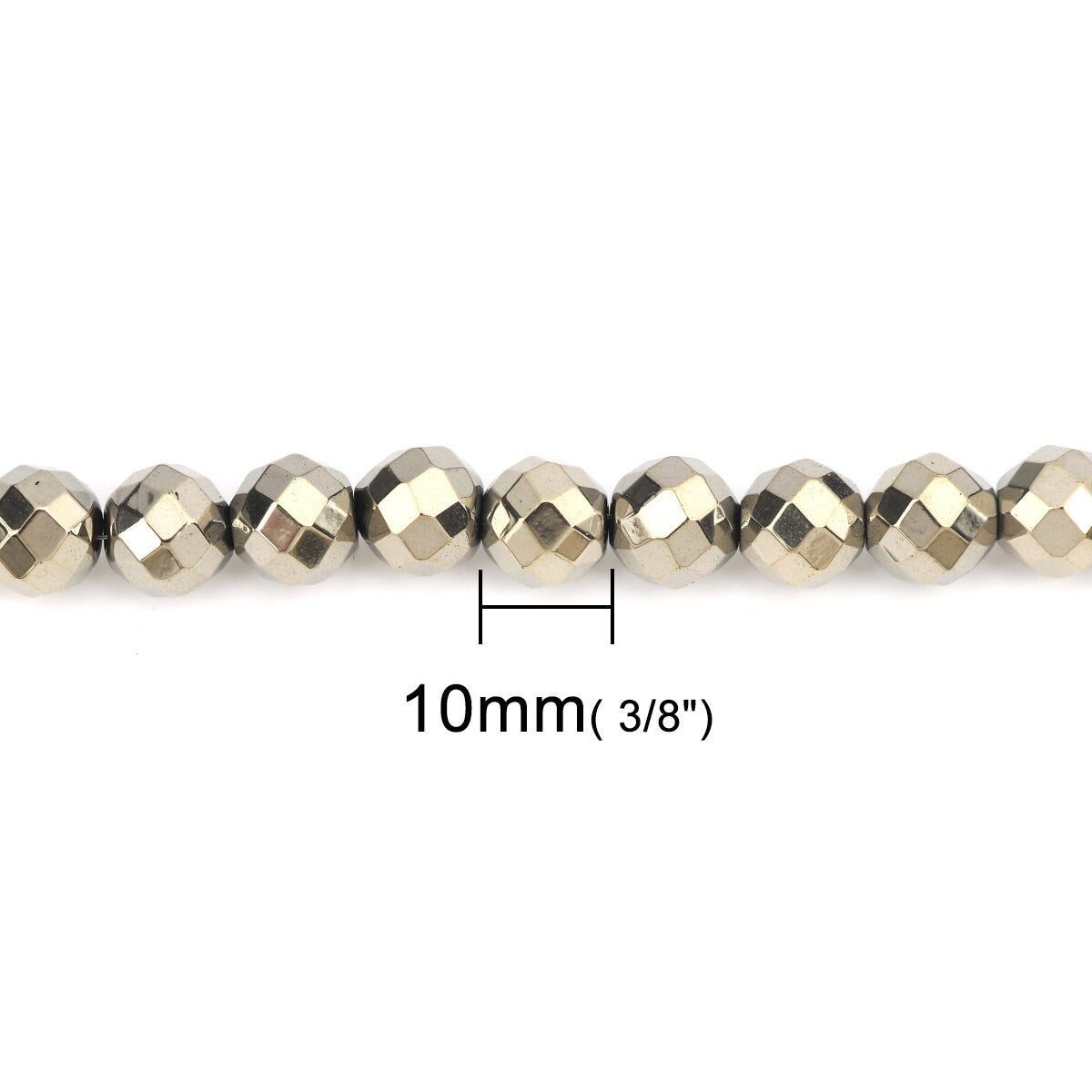 Spacer Beads (One Strand) - 10mm - Hematite - Faceted - Champagne Spacer Bead B0225485