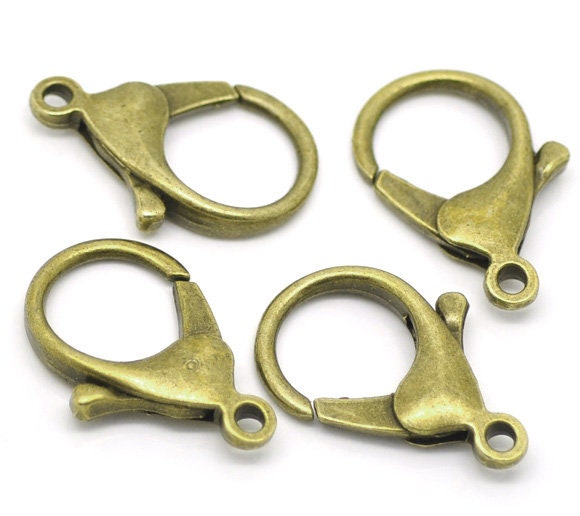 Extra Large Bronze Lobster Clasps - 35mm x 25mm (Approx. 1.5 x 1 inch) - Parrot Clasp Bronze (17041)