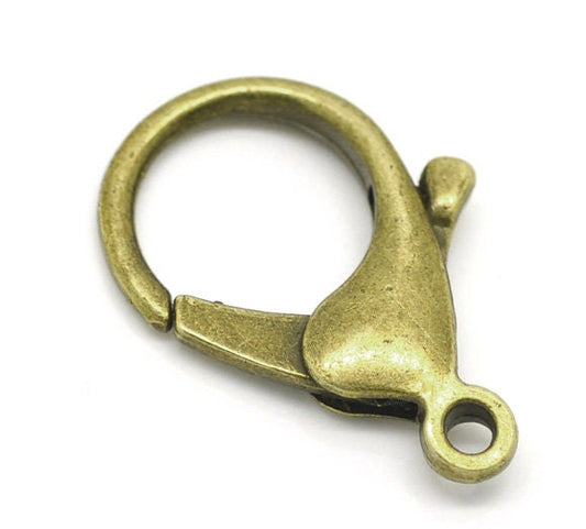 Extra Large Bronze Lobster Clasps - 35mm x 25mm (Approx. 1.5 x 1 inch) - Parrot Clasp Bronze (17041)