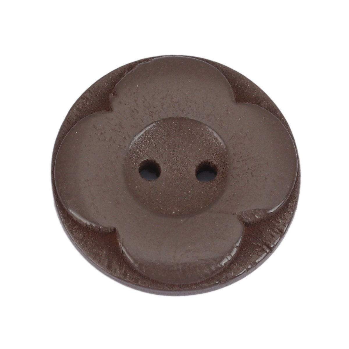 1 inch Dark Brown Carved Wooden Buttons - Carved Flower - 25mm (1 inch) - 2 Holes - Round Sewing Wood Buttons 25mm (1") (B0209993Q)