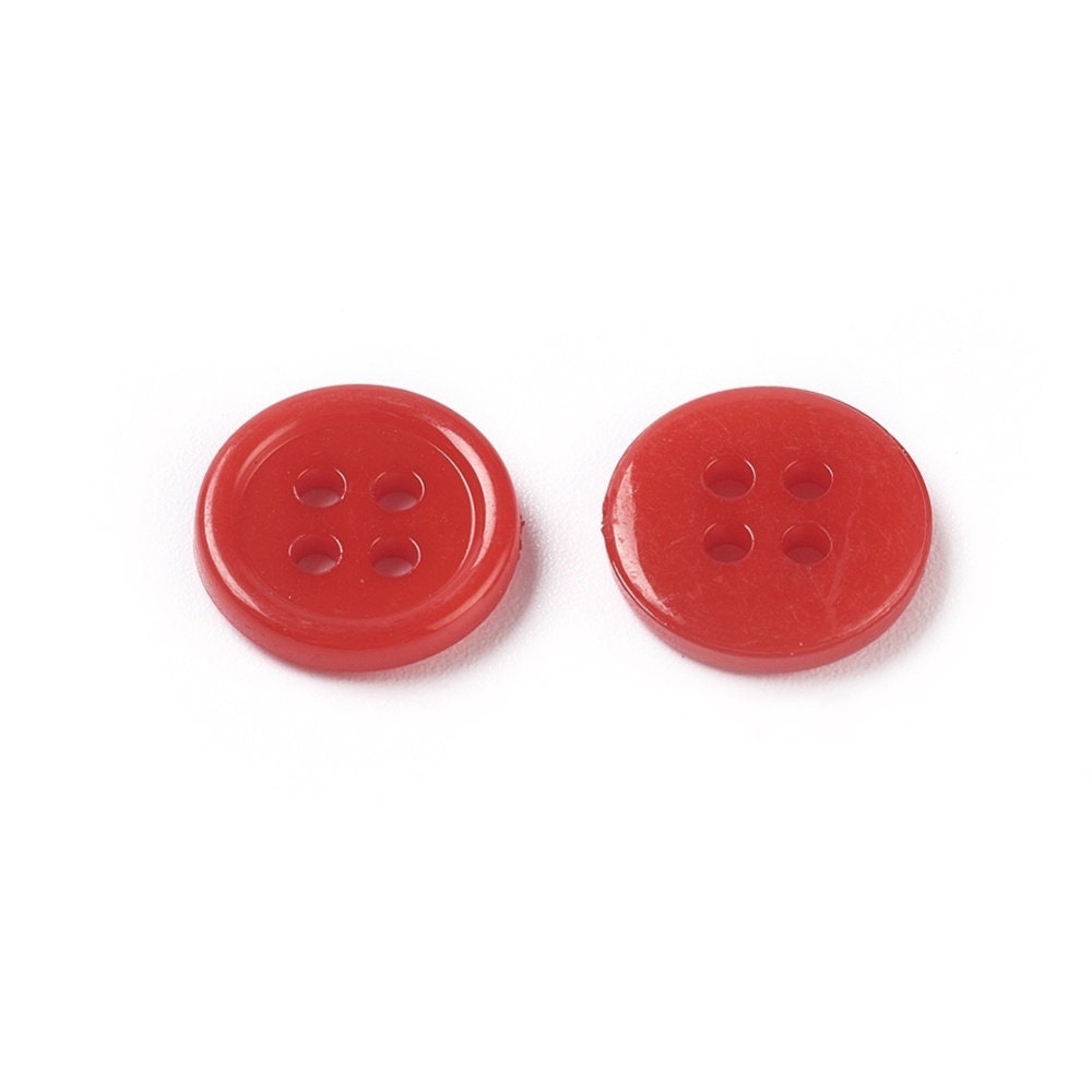 100 Small Round Buttons - Resin - Acrylic - Multi Color Button - 12mm (X-BUTT-E076-A-M)