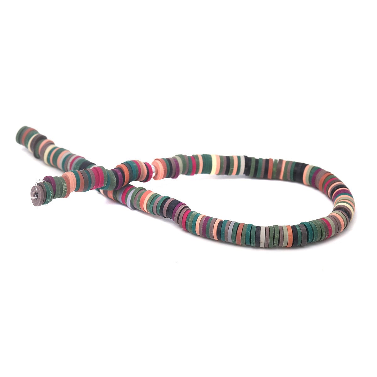 Heishi Beads 6mm (One Strand 380 - 400 Beads) - Polymer Clay Bead - Mixed Color - Fimo Bead - African Beads (217784)