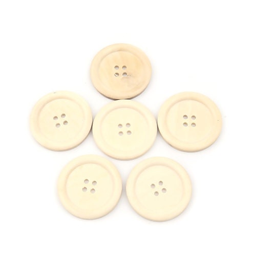 Extra Large Natural Wooden Button - 5cm - 2 inch - 4 hole - Wood Buttons (369)