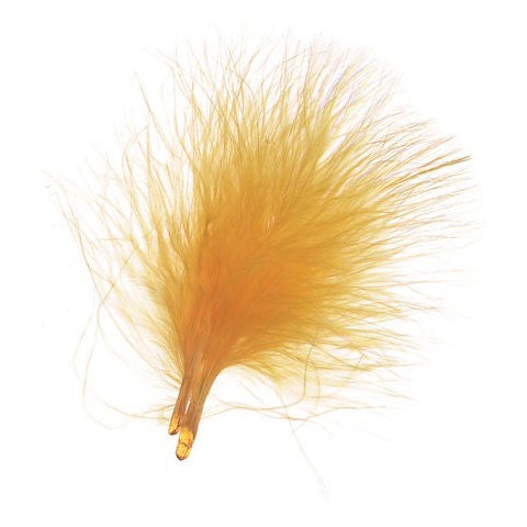 50 pcs - Marabou Feather Picks in Yellow - 7 grams