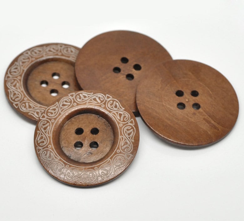 1 Extra Large Wooden Button - 2 3/8 inch - 6cm - Wood Buttons - Decorative - 1 piece