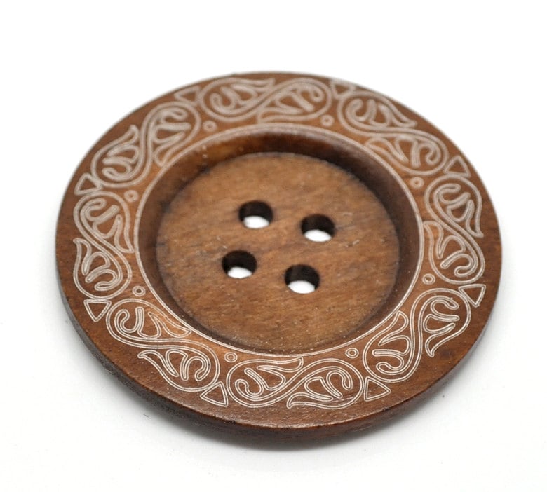 1 Extra Large Wooden Button - 2 3/8 inch - 6cm - Wood Buttons - Decorative - 1 piece