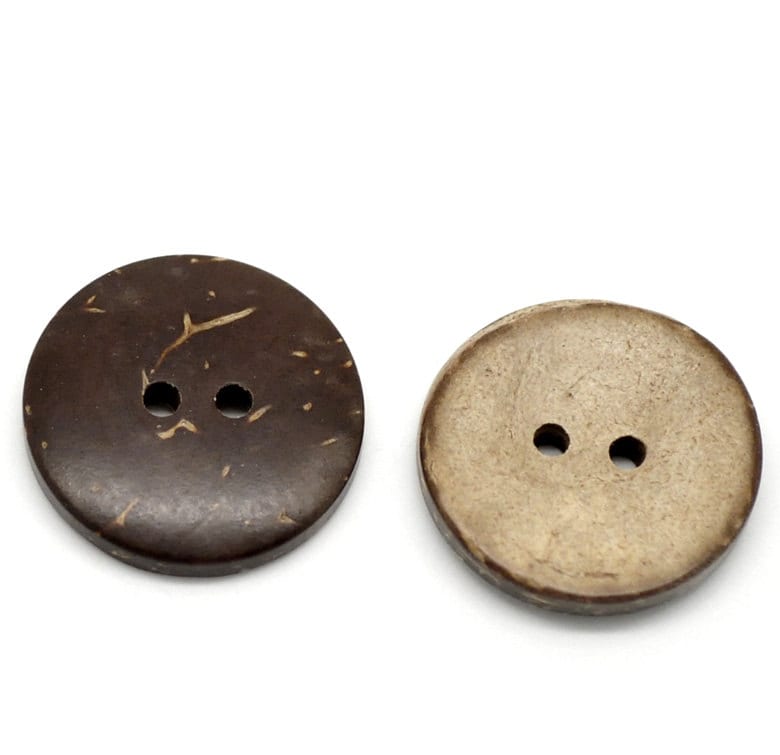 100 Coconut Shell Wooden Buttons - 3/4 inch - 20mm - Wholesale Button - Wood Buttons - Coconut Wood (18437)