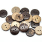 100 Coconut Shell Wooden Buttons - 3/4 inch - 20mm - Wholesale Button - Wood Buttons - Coconut Wood (18437)