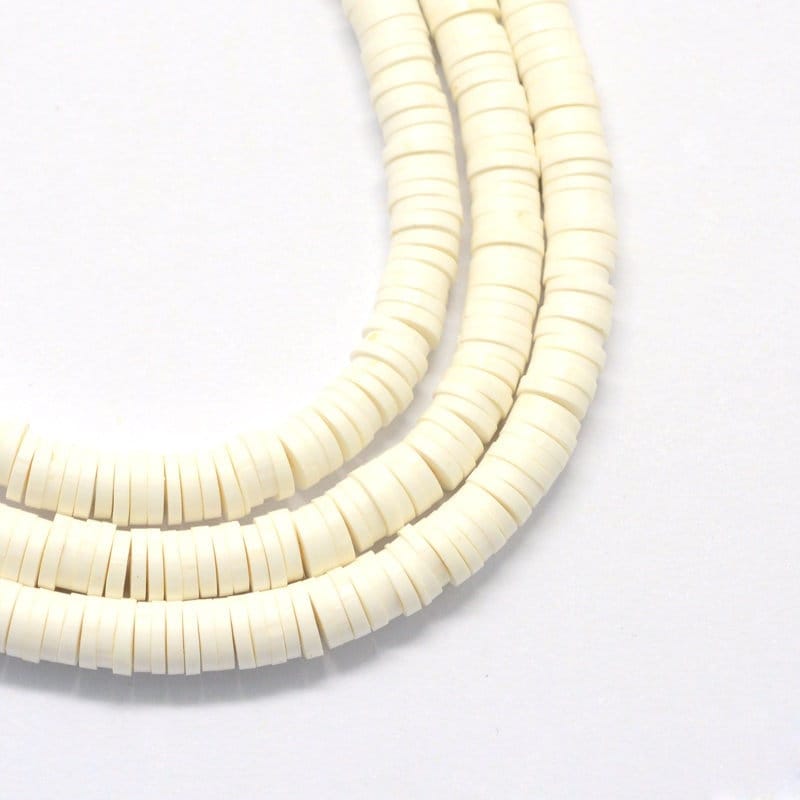 Wholesale white heishi beads (one strand 380 - 400 beads) - 6mm - polymer clay bead - white - fimo bead - african beads (17)