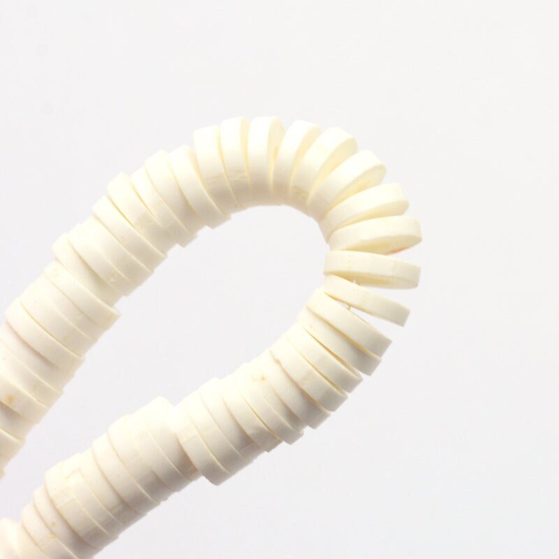 Wholesale white heishi beads (one strand 380 - 400 beads) - 6mm - polymer clay bead - white - fimo bead - african beads (17)