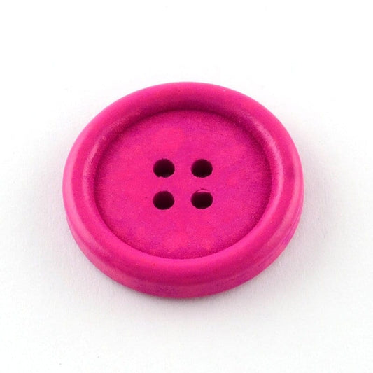 Large mixed color wooden buttons - 25mm (1 inch) - multi colored mixed buttons - 2 hole - mixed color wood button (025)