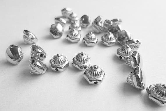 100 Silver Rivet Stud Spikes - 8mm - Sew on - Glue on - Acrylic - Rivets Studs Spike