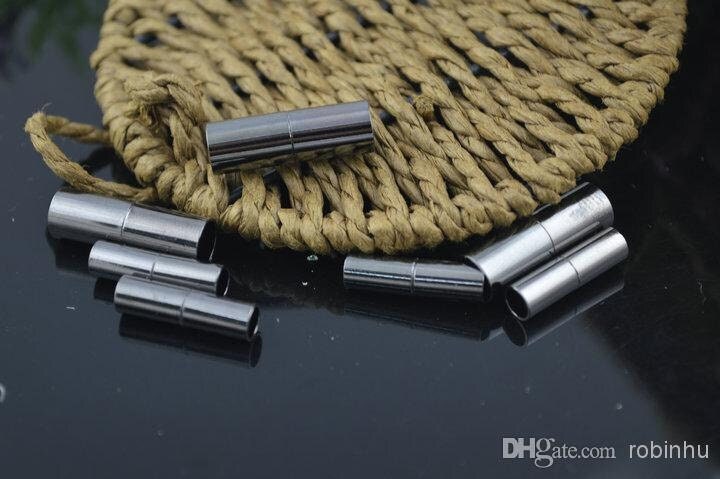 Gunmetal magnetic tube clasps - 25mm x 7mm - gunmetal clasp for leather (mc063)