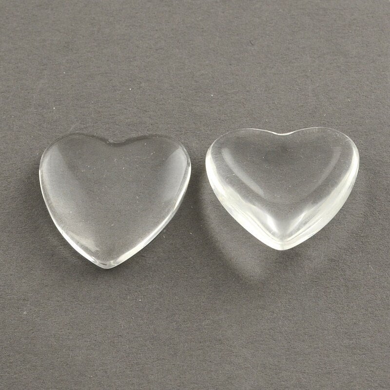 5 pendant bezel tray sets - clear glass heart cabochon - gold, silver, rose gold - 17x15x3.5mm, tray: 12mm x13mm - lead nickel free