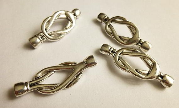 5 Silver Magnetic Clasp - 48mm x 18mm (1 7/8" x 6/8") - Silver Clasp for Leather Cord or Bracelet (B21411)