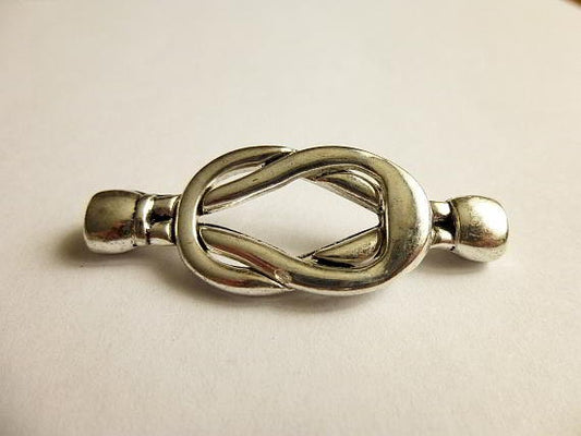 5 Silver Magnetic Clasp - 48mm x 18mm (1 7/8" x 6/8") - Silver Clasp for Leather Cord or Bracelet (B21411)