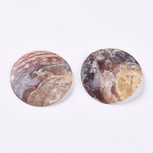 Large shell buttons - 1 inch - 25mm - mother of pearl shell buttons (42054)