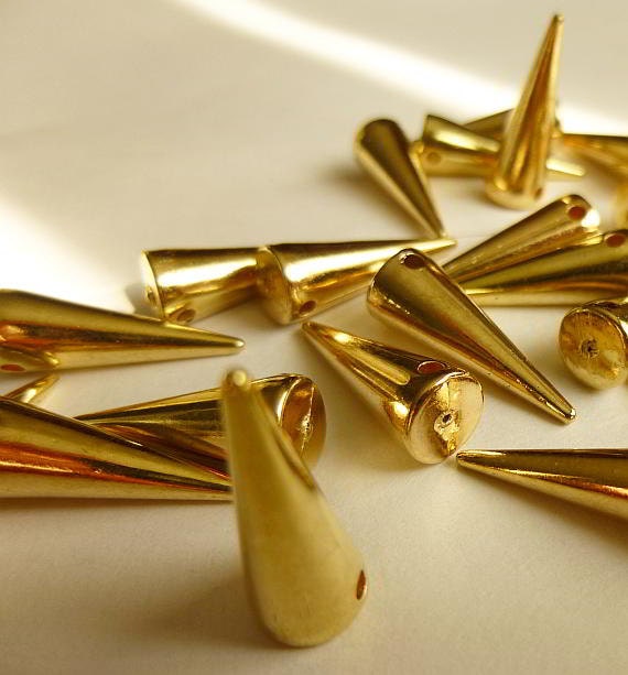 Gold Rivet Stud Spikes - 20mm x 6mm - Sew on - Glue on - Acrylic - Rivets Studs Spike