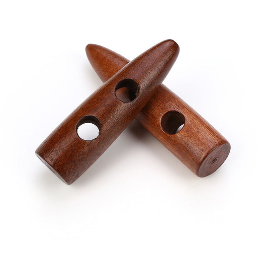 Wood toggle dark brown finish - wooden buttons - 45mm - wood toggle buttons 663794