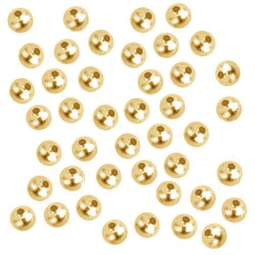 100 Gold Plated Round Smooth Beads - 3mm - Gold Spacer Bead (01091)