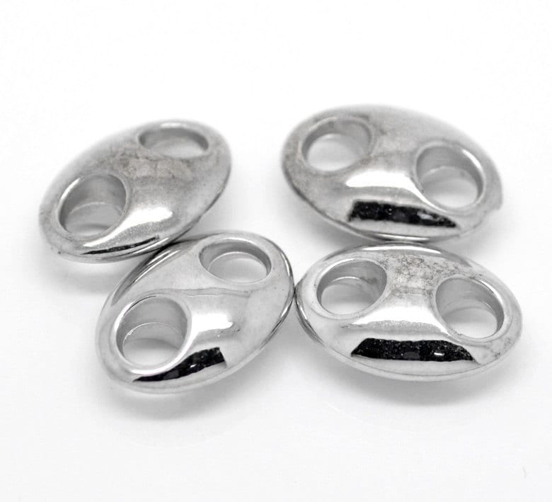 10 Silver Finish Connectors Findings - 20mm x 14mm ( 3/4" x 1/2") - Acrylic - Silver Connector (B19694)