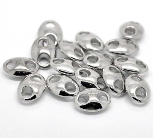 10 Silver Finish Connectors Findings - 20mm x 14mm ( 3/4" x 1/2") - Acrylic - Silver Connector (B19694)