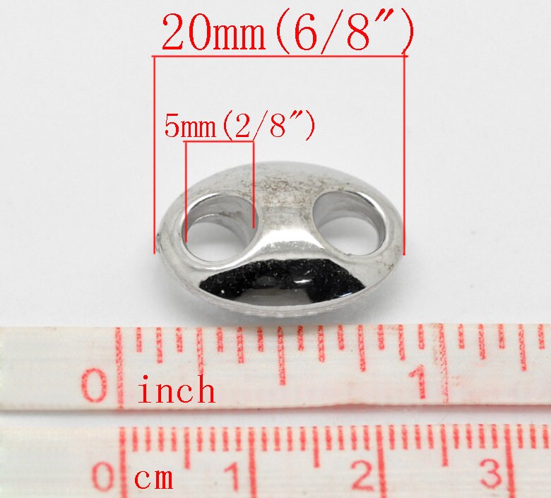 10 Silver Finish Connectors Findings - 20mm x 14mm ( 3/4" x 1/2") - Acrylic - Silver Connector (B19694)