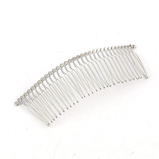 5 Wide Silver Hair Combs - Lead and Nickel Safe - Wedding Bridal Comb - 11.5cm x 4cm (4 1/2" x 1 5/8") - Hair Clip Accessories (0116210