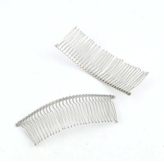 5 Wide Silver Hair Combs - Lead and Nickel Safe - Wedding Bridal Comb - 11.5cm x 4cm (4 1/2" x 1 5/8") - Hair Clip Accessories (0116210