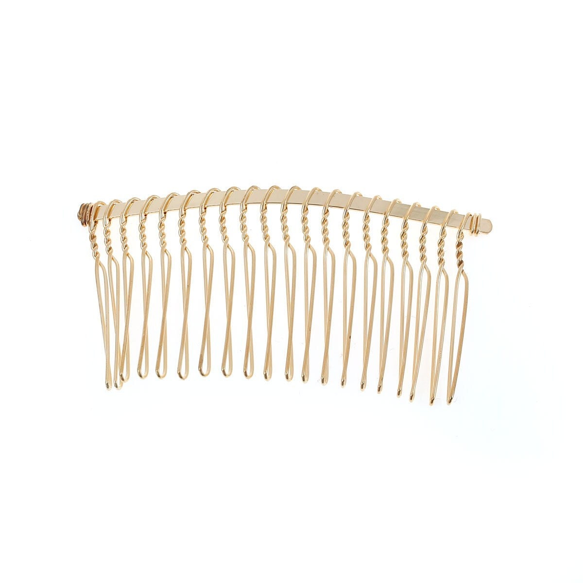 5 gold plated hair combs - nickel free - lead free - wedding bridal comb - 78mm x 38mm (3 inch x 1.5 inch) - hair clip accessories (75799)