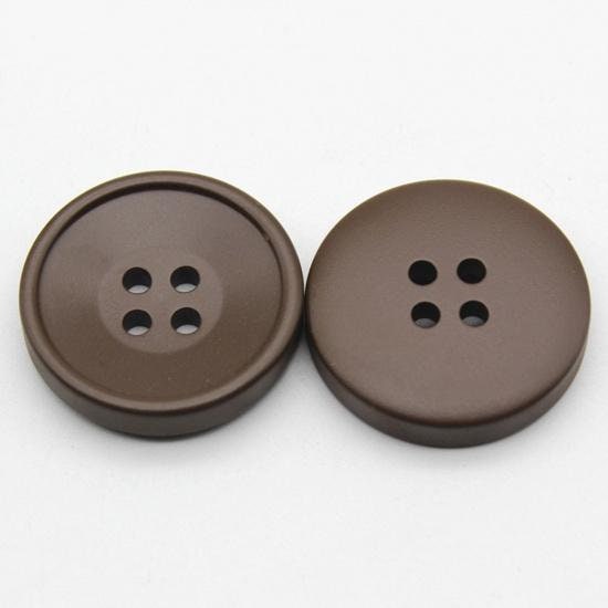 Brown Acrylic Buttons - Large Matte Buttons - 30mm - 4 Hole - Resin Buttons (872257)