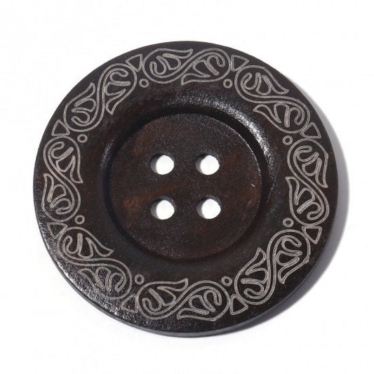 5 Extra Large Wooden Button - 2 3/8 inch - 6cm - Wood Buttons - Decorative (19213)