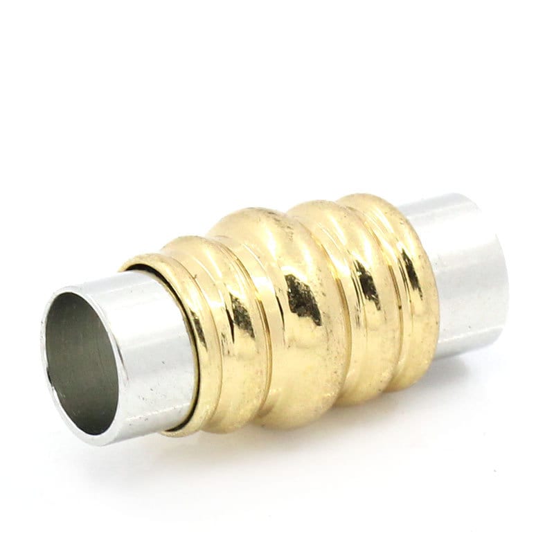 2 Magnetic Clasp Cylinder Barrell - Silver Finish - Gold Plated - 20mm x 10mm (3/4" x 3/8") (26148)