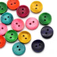 Wooden Buttons - 15mm (5/8 Inch) - Multicolor - 2 Hole - Wood Button (b23788)