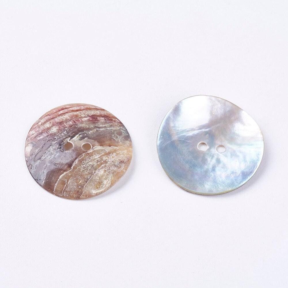 Large Shell Buttons - 1 Inch - 25mm - Mother Of Pearl Shell Buttons (k01210a)