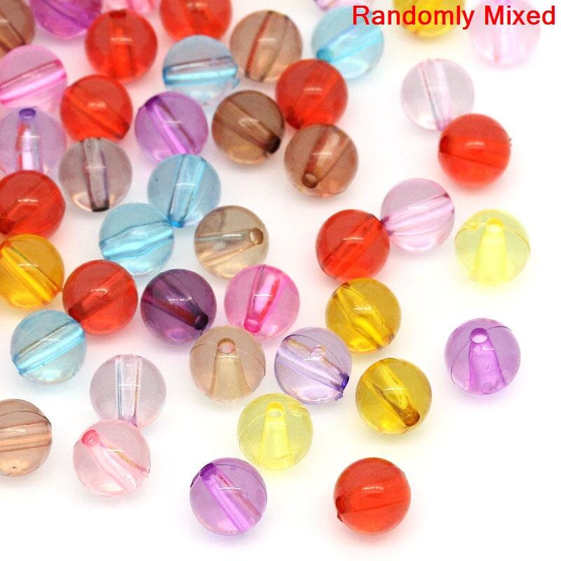 50 Round Spacer Beads - Acrylic - 8mm - Assorted Colors (27546)