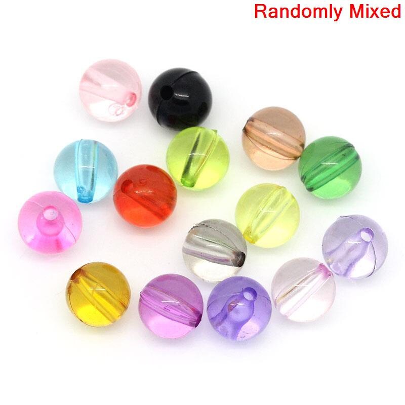 50 Round Spacer Beads - Acrylic - 8mm - Assorted Colors (27546)