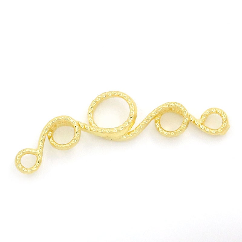 5 Gold Plated Vine Connector Charm - Gold Plated - Cadmium Free - 25mm x 5mm (1" x 1/4")( K15131)