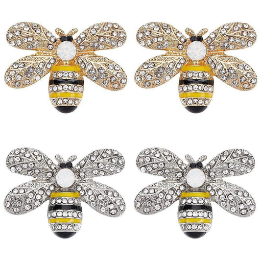 Bee Embellishments | Bumble Bee Button | Rhinestone Center | Cute Buttons(butt-gf0001-14-p)