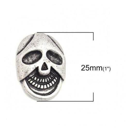 Halloween Buttons | 25mm X 19mm | Metal Shank Button | Skull Novelty Buttons | Sewing Buttons | Craft Buttons | Fall Button | Halloween Deco