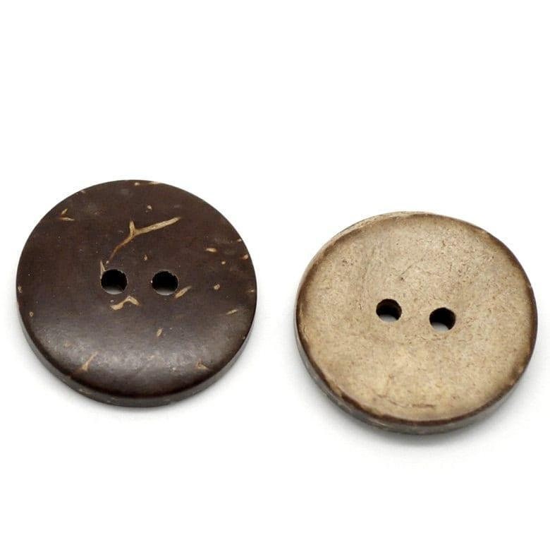 10 Coconut Shell Wooden Buttons - 3/4 inch - 20mm - Wholesale Button - Wood Buttons - Coconut Wood (18437)